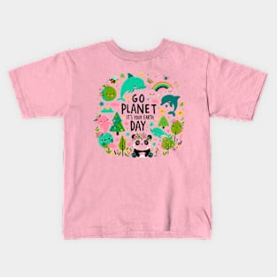 Earth Day 2024 Go Planet It's Your Earth Day Kids T-Shirt